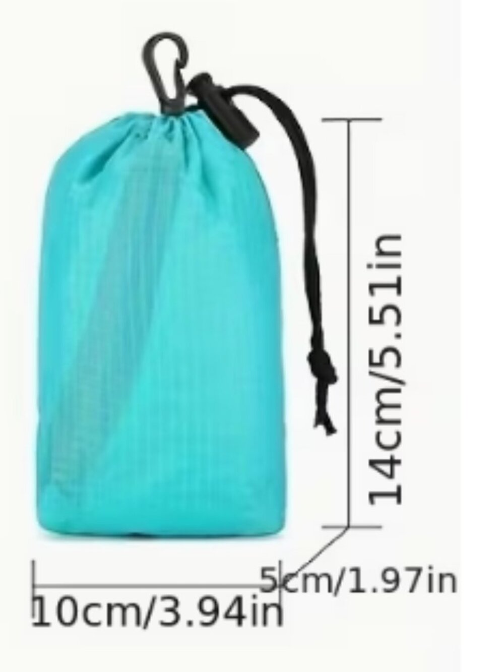 New Lightweight Sturdy Nylon Backpack with Ample Room Folds into Tiny Pouch BLUE - Picture 2 of 6